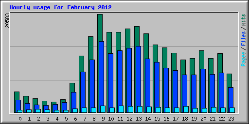 Hourly usage for February 2012